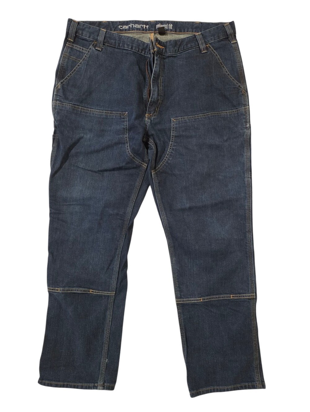 Carhartt Men's Dark Blue Relaxed Carpenter Jeans 40×30